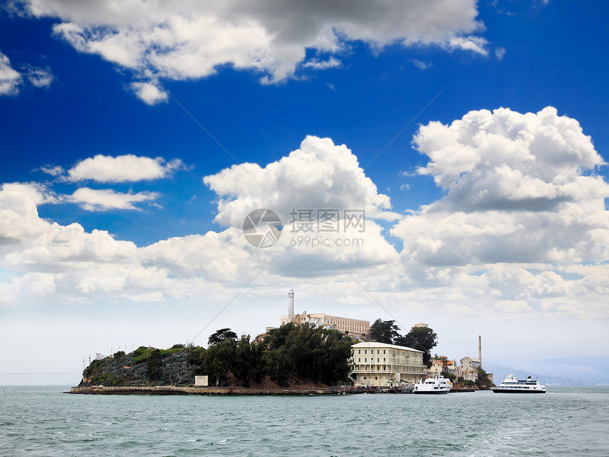 旧金山著名的Alcatraz岛建筑监狱历史闲暇废墟博物馆进口旅行假期海洋图片