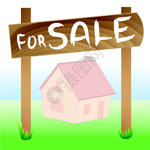 出售房屋横幅商业抵押投资销售房子财产木板广告贷款背景图片