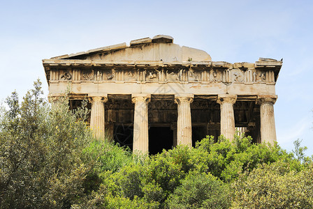 雅典的旧古代废墟集市神社公园寺庙背景图片