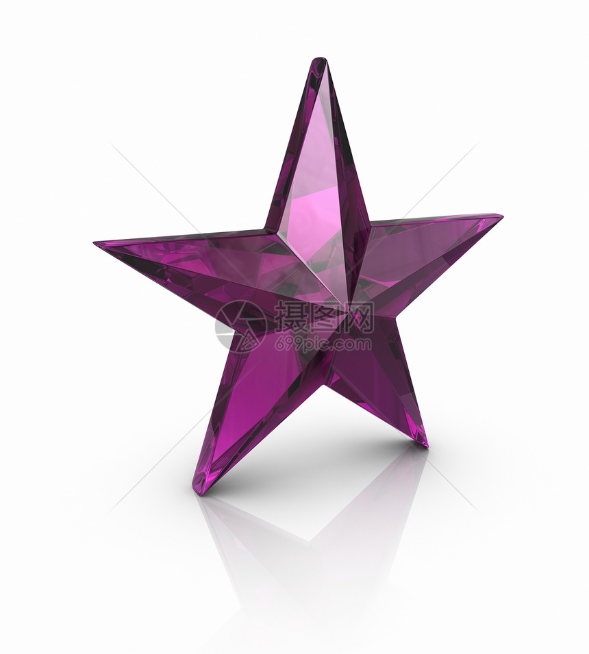 恒星星形状紫色周年宝石水晶星星星形珠宝对象勋章图片