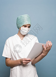 纸面具医疗考试绿松石高清图片