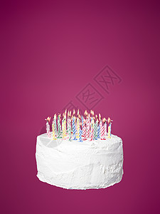 用蜡烛为粉红背景的蛋糕生日粉红色庆典粉色静物宴请糕点长辈工作室吉祥背景图片