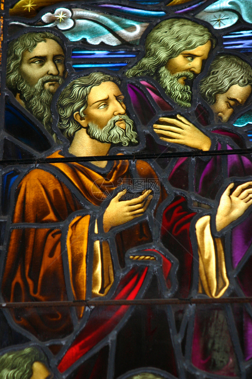 彩色玻璃窗大教堂玻璃男人基督徒马赛克宗教信仰教堂荣誉精神图片
