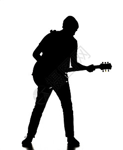 吉他手的脚影岩石明星音乐原声摇滚吉他静物乐器工作室背景图片