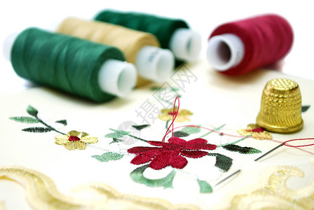 缝纫产品手帕复古用具纺织品裁缝工艺装饰创造力宏观背景图片