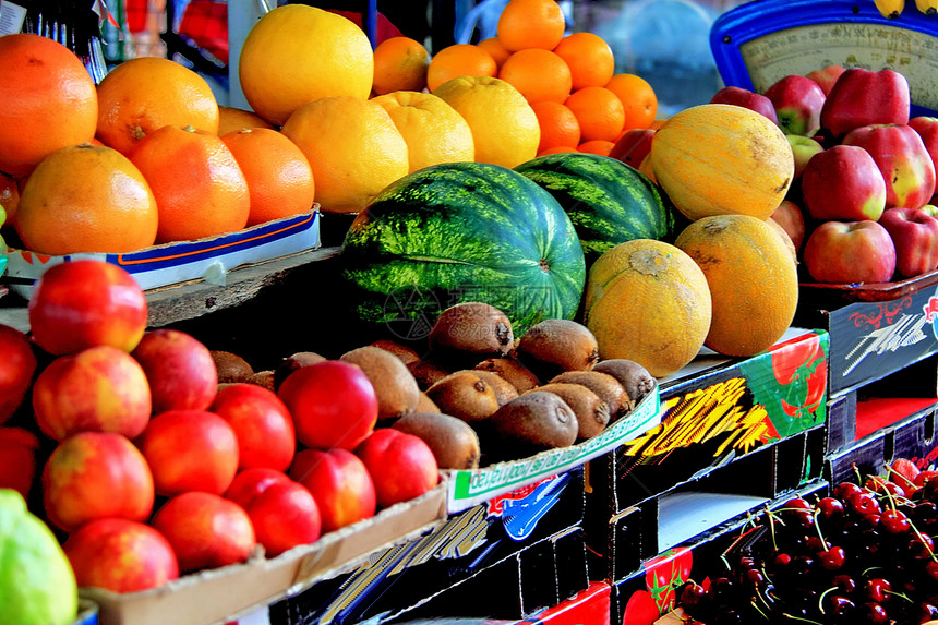 市场上的蔬菜和水果市场图片