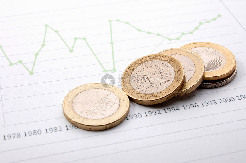 货币高于商业图表 显示成功保险速度利润财富储蓄现金经济计算兴趣硬币图片