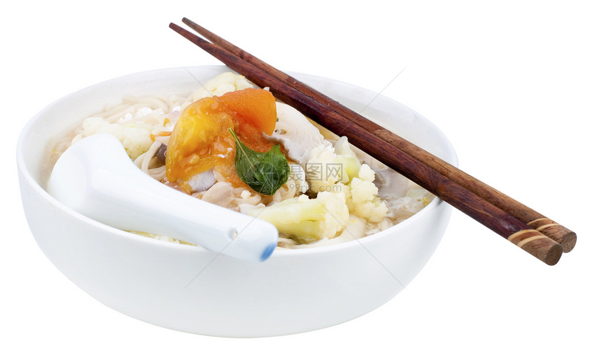 蔬菜汤面洋葱剪裁勺子文化小路拉面饮食面条筷子美食图片