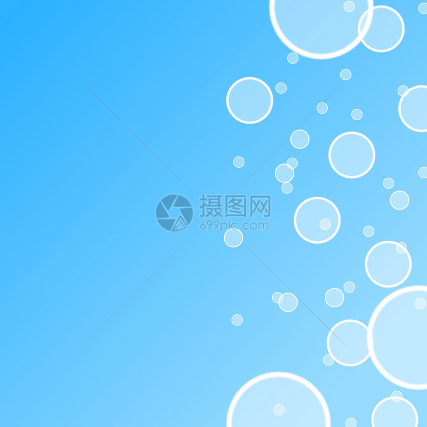 抽象水泡泡插图蓝色气泡墙纸洗澡空气温泉圆圈海洋水滴图片