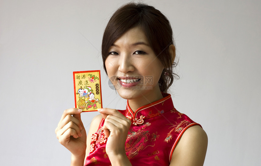 中华新年节日戏服女性信封女孩幸福庆典传统派对文化图片