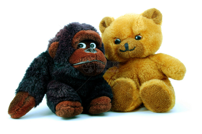 白背景孤立的泰迪熊孩子玩具展示礼物动物婴儿卡片玩具熊棕色问候语图片
