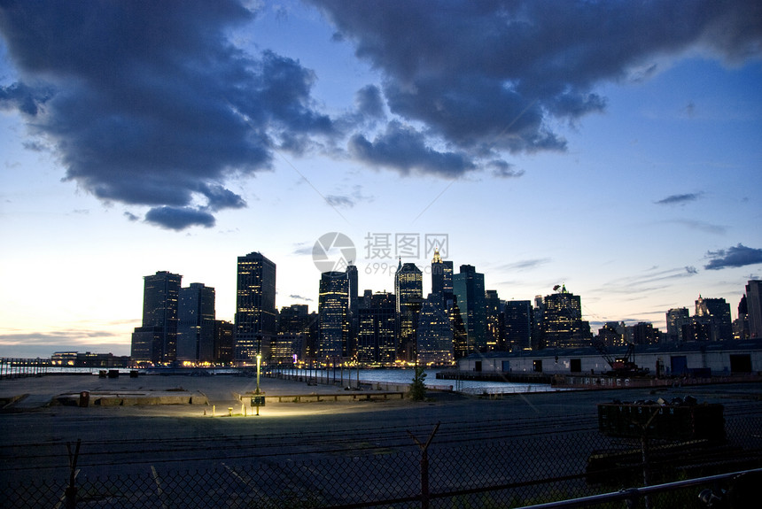 曼哈顿夜景旅游帝国天空摩天大楼地标力量建筑天际建筑学景观图片