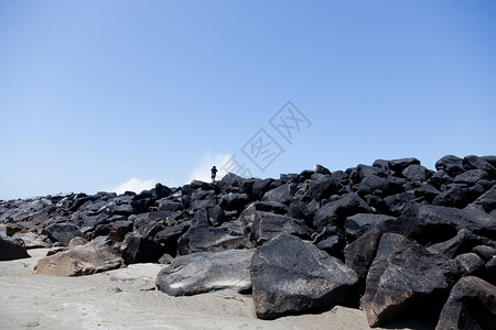 隔水海堤旅行支撑海岸线沿海海滩公园海岸海浪海洋背景图片