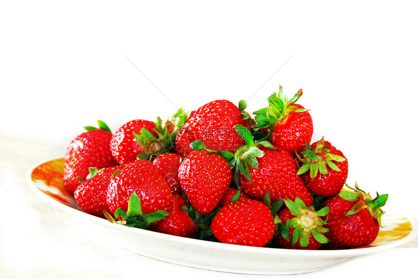 开胃草莓饮食水果盘子食物营养食欲浆果甜点美食小吃图片