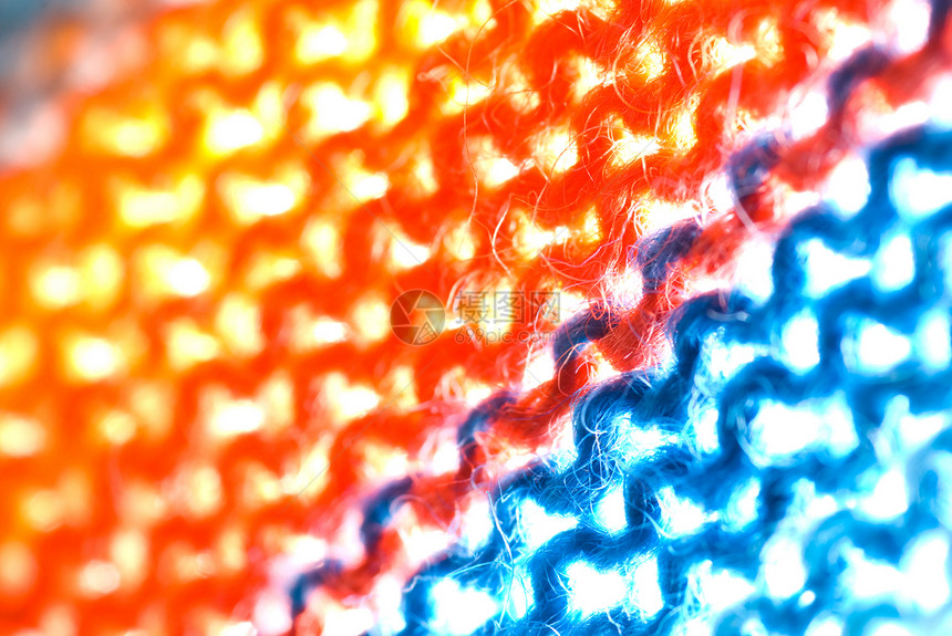 抽象的彩色编织羊毛海浪白色蓝色红色黄色橙子漩涡创造力曲线墙纸图片