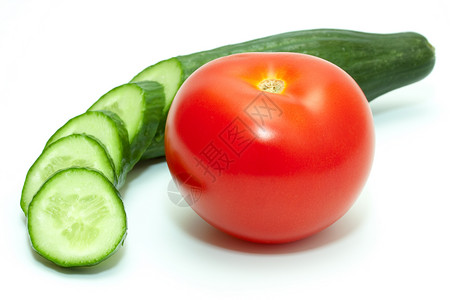 蔬菜食物红色绿色健康白色背景图片