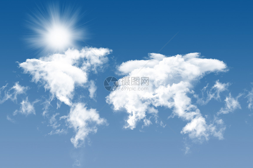 天空光线太阳蓝色白色图片