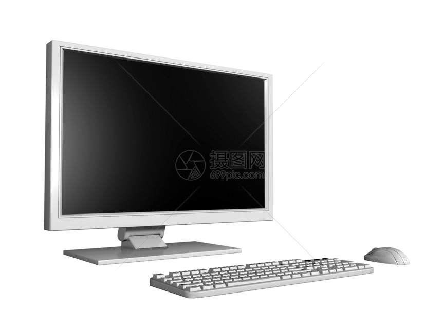 计算机的图像笔记本塑料白色互联网老鼠屏幕监视器键盘电脑图片