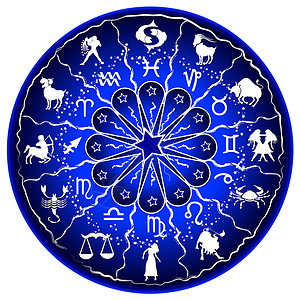 白羊座星座zodiac 盘插图生肖八字双胞胎圆形圆圈癌症星座光盘背景