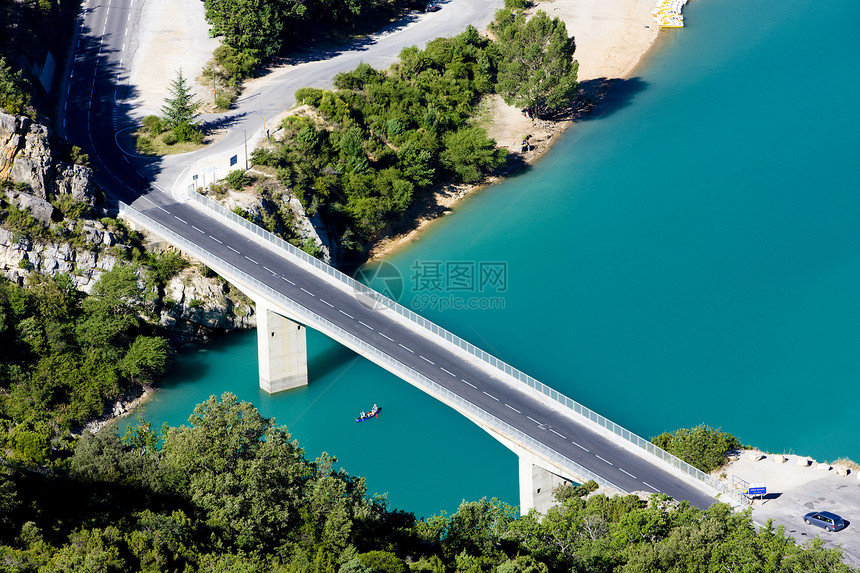 法国普罗旺斯圣克罗伊湖 弗登峡谷世界位置道路湖泊外观旅行桥梁图片