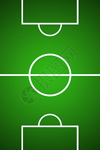 数字化的绿色足球球场插图全图白线背景图片