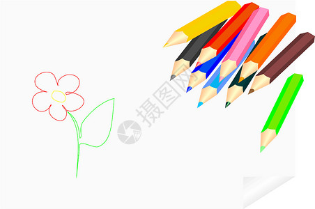 用于儿童创作的彩色铅笔高清图片