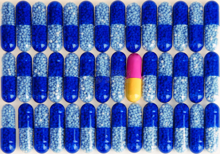 蓝胶囊药品制药白色抗生素蓝色图片