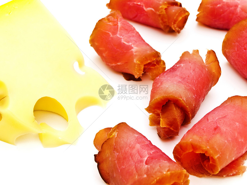 奶酪和肉熟食图层产品红色牛肉小吃午餐熏肉黄色早餐图片