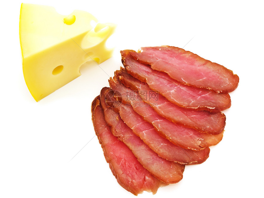 奶酪和肉熟食产品美食红色牛肉图层小吃黄色熏肉午餐图片