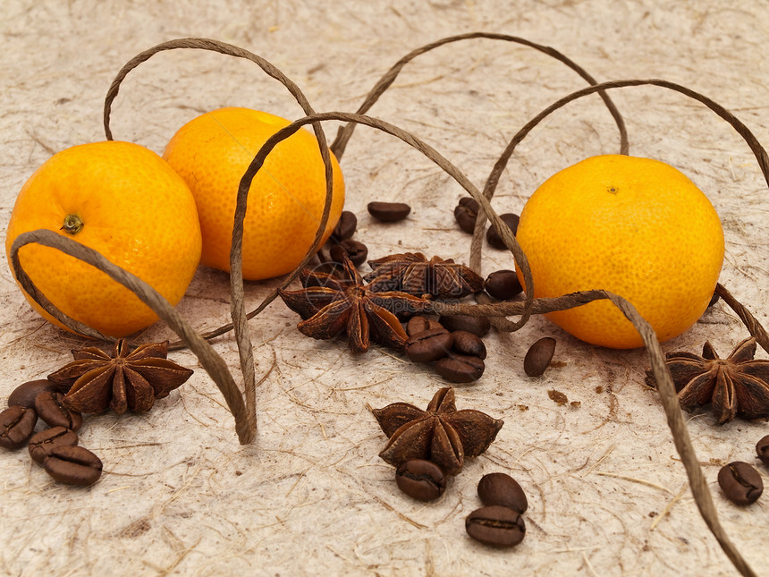普通中年宏观香气粮食味道芳香八角热带橙子种子甜点图片