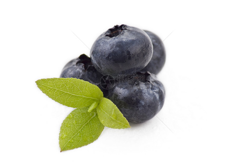 蓝莓小吃团体食物蓝色水果饮食美食圆形甜点白色图片