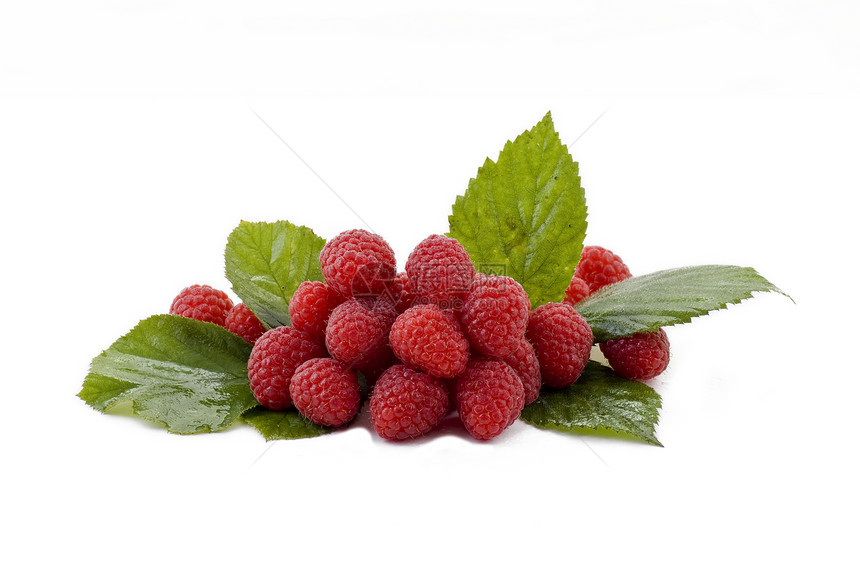 草莓绿色覆盆子水果甜点食物圆形美食白色小吃团体图片