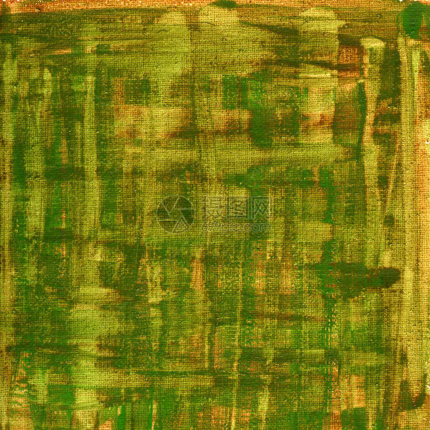 绿色 棕色 黄色水彩色抽象 带有画布纹理图片