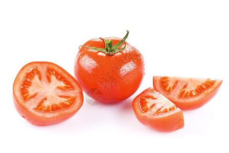 红色番茄番茄沙拉白色用具营养食物蔬菜红色美食金属背景