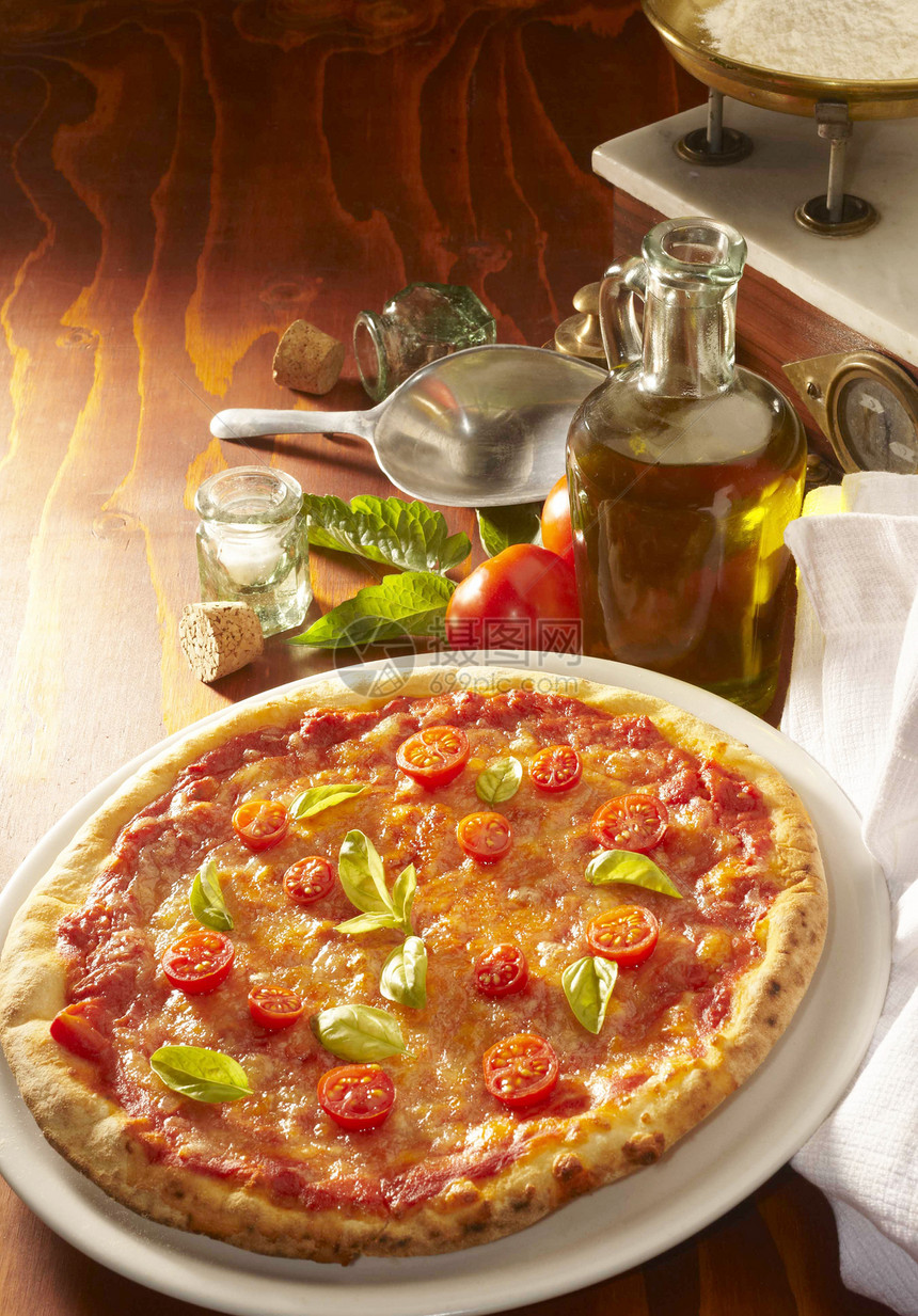 比萨西红柿零食面包食物图片