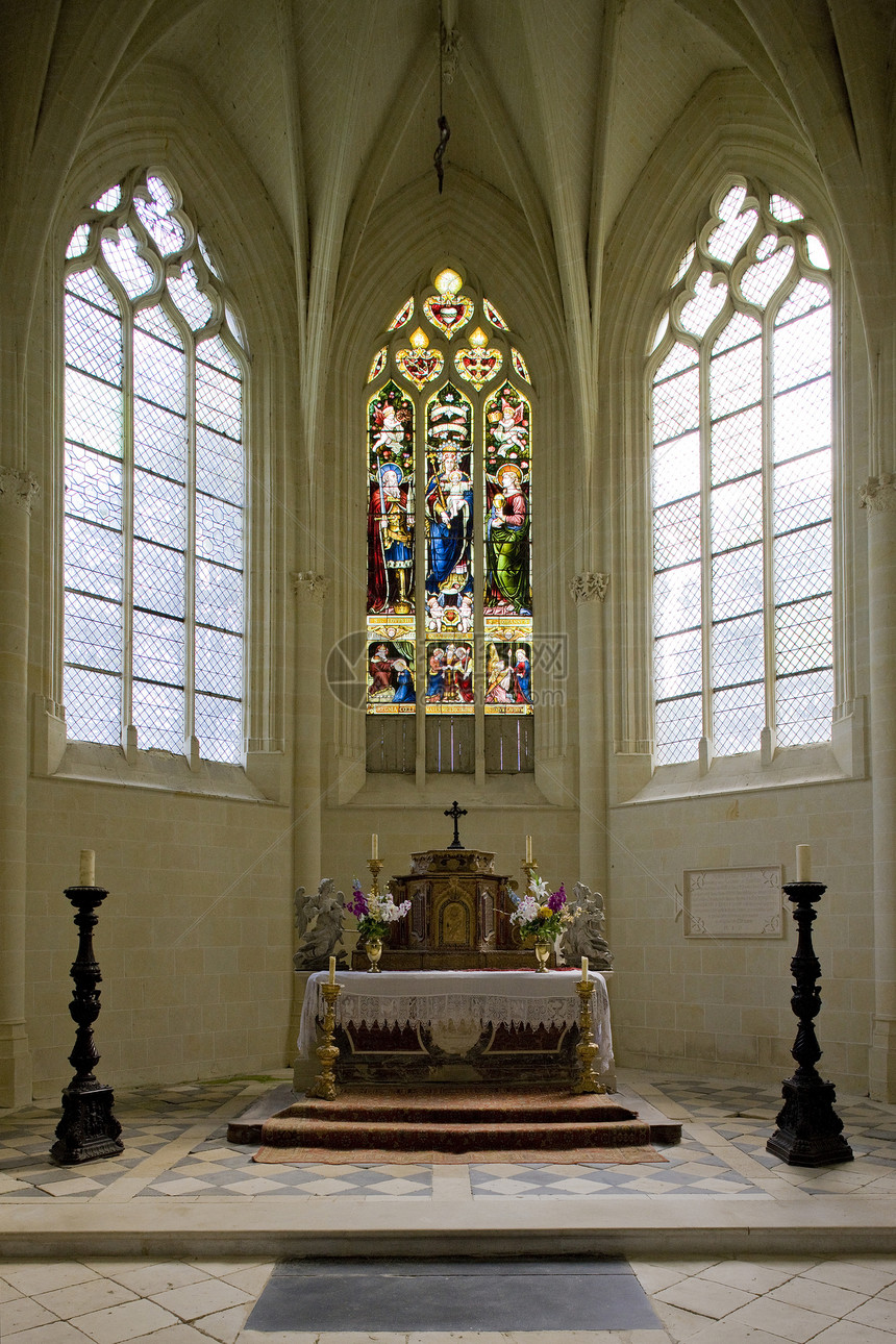 法国中心礼拜堂窗户历史性建筑世界教会建筑学城堡建筑物景点图片