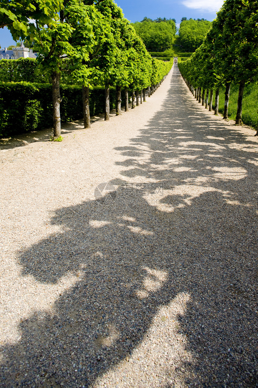 法国中心的Villandry城堡花园小路植被世界胡同植物旅行外观城堡园艺花园图片
