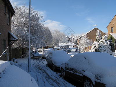 白雪街头景背景图片