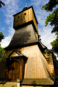 波兰布利兹内木木制教堂背景图片