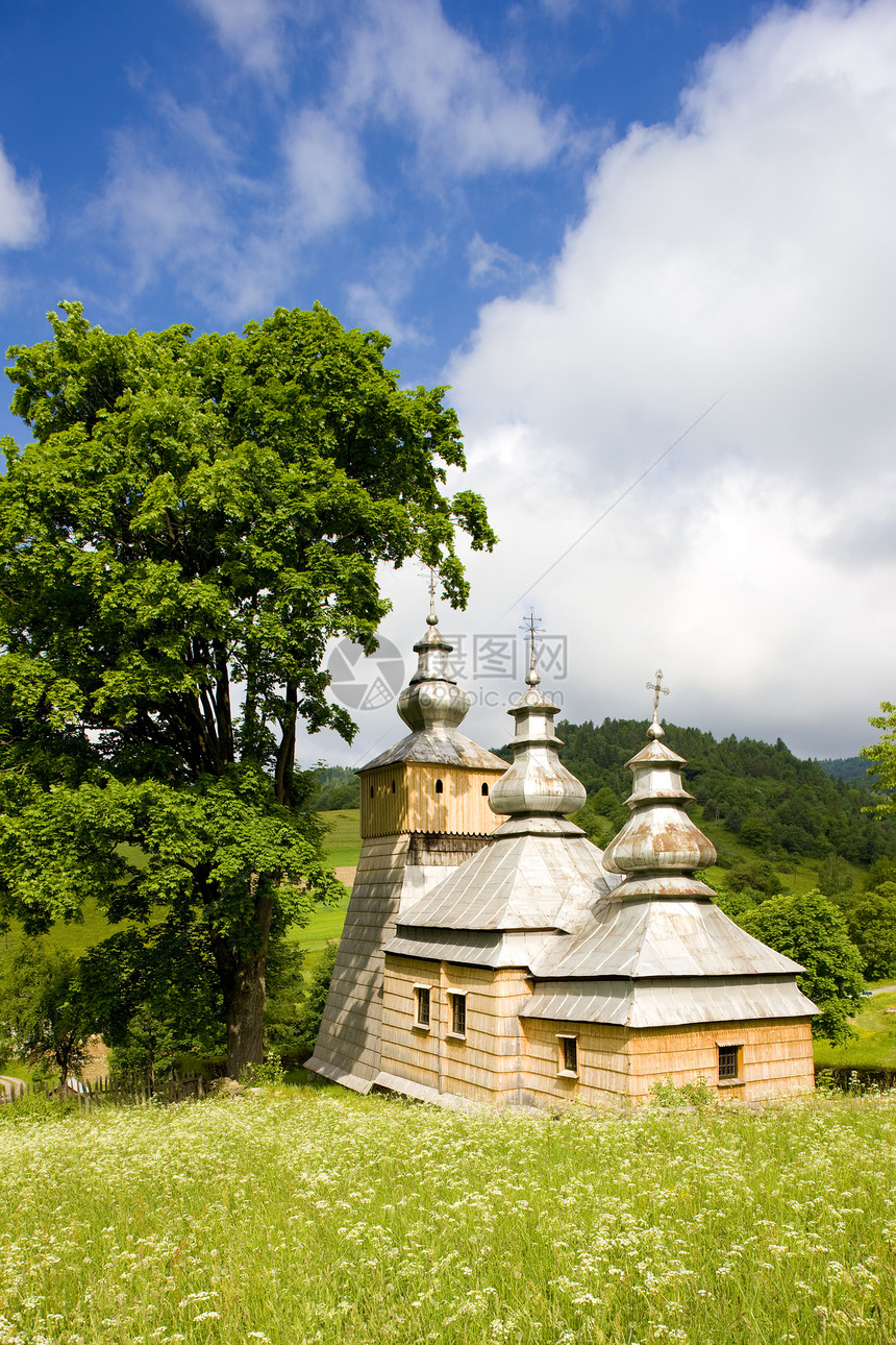 波兰杜布内木制教堂景点位置外观旅行建筑学历史世界教堂建筑民俗图片