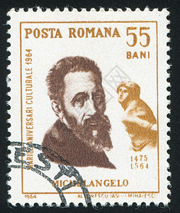 罗马尼亚米开朗基洛信封古董明信片历史性邮票邮件男人邮资海豹男性背景