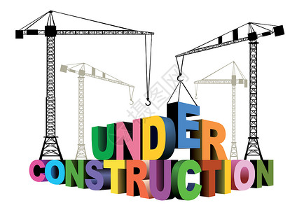 正在施工中警告建设工人插图工程师工业进步网站建筑项目背景图片