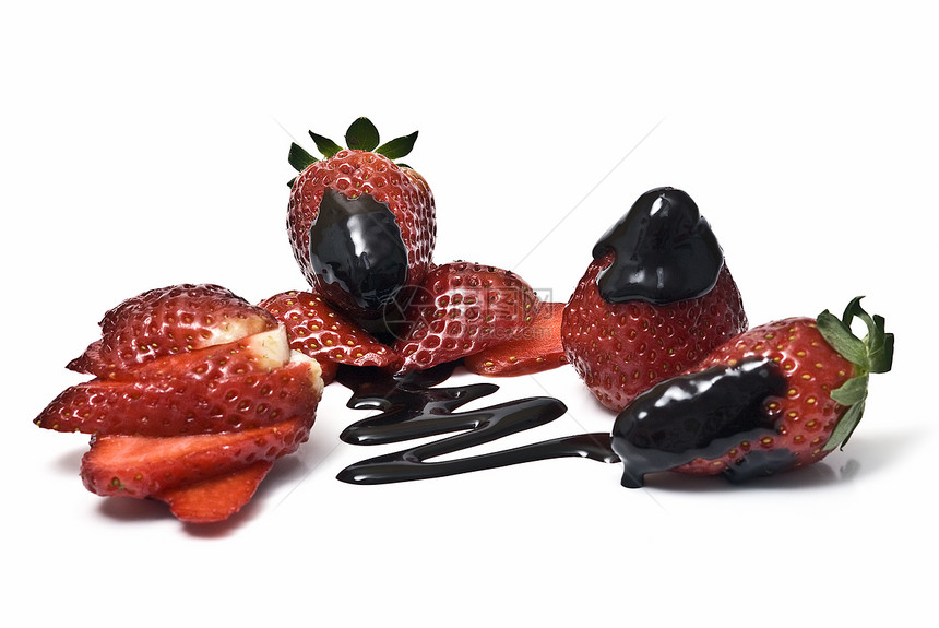 带巧克力的草莓营养餐饮滴水餐厅风格糖浆厨房液体酒店水果图片