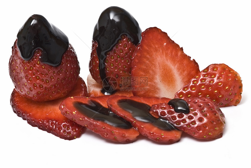 带巧克力的草莓风格奶油小路营养床单甜点食物剪裁花丝装饰图片
