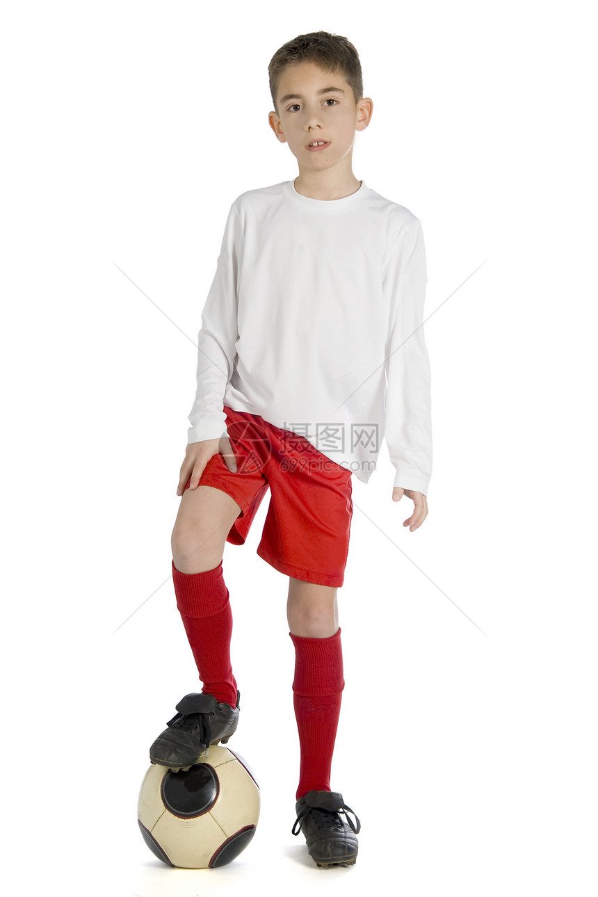 足球男生红色青年白色训练孩子运动员运动服运动乐趣图片