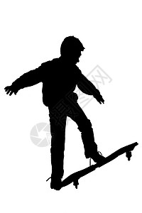 左摇头板运动黑色冲浪者公司木板男生孩子剪影牛仔裤波段背景图片