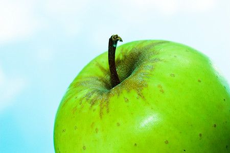苹果绿色收成天空食物饮食甜点水果蓝色黄色营养背景图片