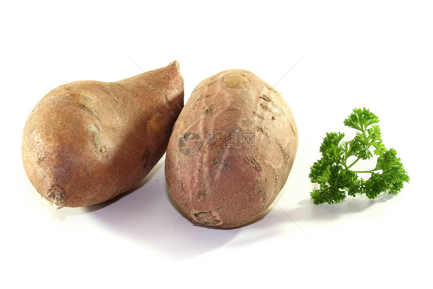 甜土豆淀粉红色食物球茎蔬菜棕色白色块茎香菜碳水图片