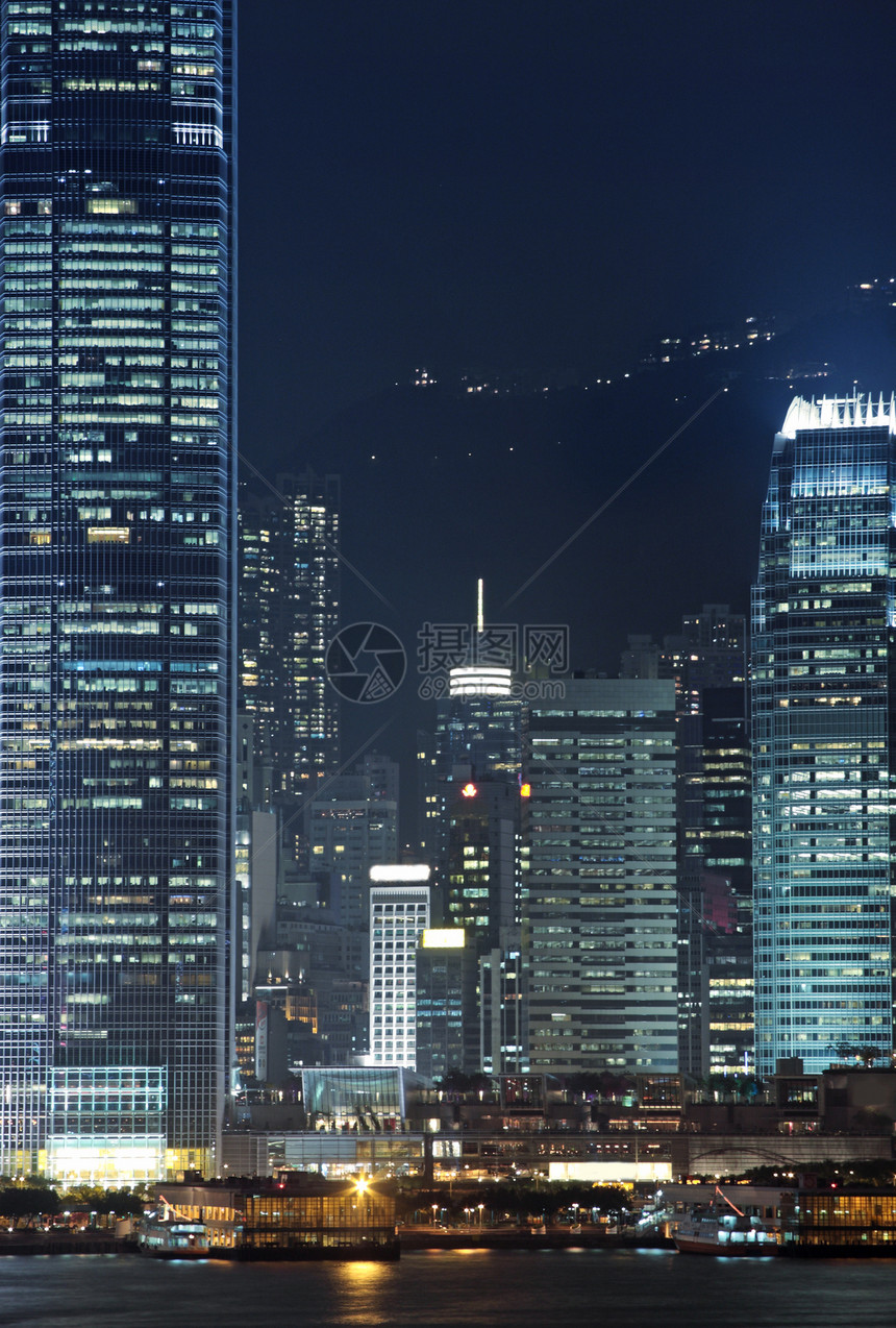香港之夜港口蓝色魔法公司景观旅行小时日落天空天际图片