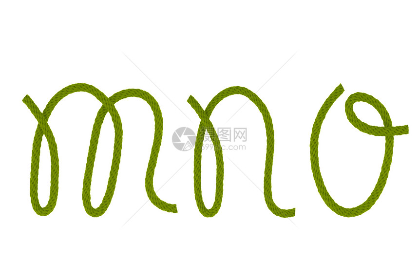 绿色纤维绳M N O图片